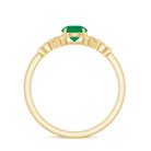 Real Emerald Diamond Promise Engagement Ring with Criss Cross Shank AAA - Rosec Jewels