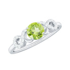 Rosec Jewels-Half Carat Peridot Promise Ring with Diamond Infinity Knot