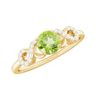 Rosec Jewels-Half Carat Peridot Promise Ring with Diamond Infinity Knot