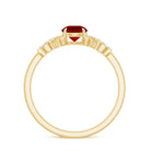 Certified 0.6 Carat Lab Grown Ruby Promise Ring with Diamond Infinity Knot AAAA - Rosec Jewels