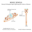 Certified Real Ethiopian Rainbow Opal Diamond Engagement Ring with Criss Cross Shank AAA - Rosec Jewels