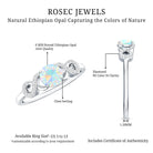 Certified Real Ethiopian Rainbow Opal Diamond Engagement Ring with Criss Cross Shank AAA - Rosec Jewels