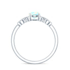 Certified Real Ethiopian Rainbow Opal Diamond Engagement Ring with Criss Cross Shank AAA - Rosec Jewels
