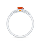 Rosec Jewels-Round Shape Solitaire Fire Opal Infinity Engagement Ring with Diamond