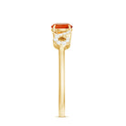 Rosec Jewels-Round Shape Solitaire Fire Opal Infinity Engagement Ring with Diamond