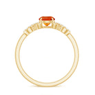 Rosec Jewels-Round Shape Solitaire Fire Opal Infinity Engagement Ring with Diamond