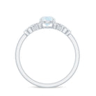 Rosec Jewels-3/4 CT Natural Moonstone Solitaire Ring with Criss Cross Diamond