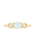 Rosec Jewels-3/4 CT Natural Moonstone Solitaire Ring with Criss Cross Diamond