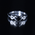 1/2 CT Black Onyx and Diamond Criss Cross Engagement Ring AAA - Rosec Jewels
