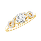 Certified Round Moissanite Infinity Promise Ring for Her D-VS1 - Rosec Jewels