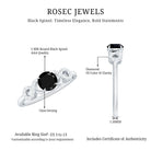 Rosec Jewels-Natural Black Spinel Promise Ring with Diamond Infinity Knot