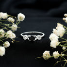 Rosec Jewels-Natural Black Spinel Promise Ring with Diamond Infinity Knot