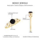 Rosec Jewels-Natural Black Spinel Promise Ring with Diamond Infinity Knot