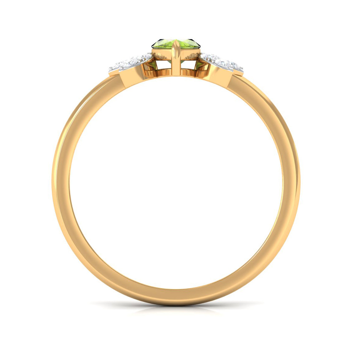 1 CT Marquise Cut Peridot Promise Ring with Diamond Stones AAA - Rosec Jewels