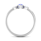 1 CT Marquise Cut Tanzanite and Diamond Promise Ring AAA - Rosec Jewels