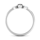 1 CT Claw Set Marquise Black Spinel and Diamond Promise Ring AAA - Rosec Jewels