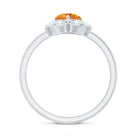 Rosec Jewels-Certified Natural Citrine Designer Flower Engagement Ring with Diamond