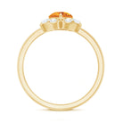 Rosec Jewels-Certified Natural Citrine Designer Flower Engagement Ring with Diamond
