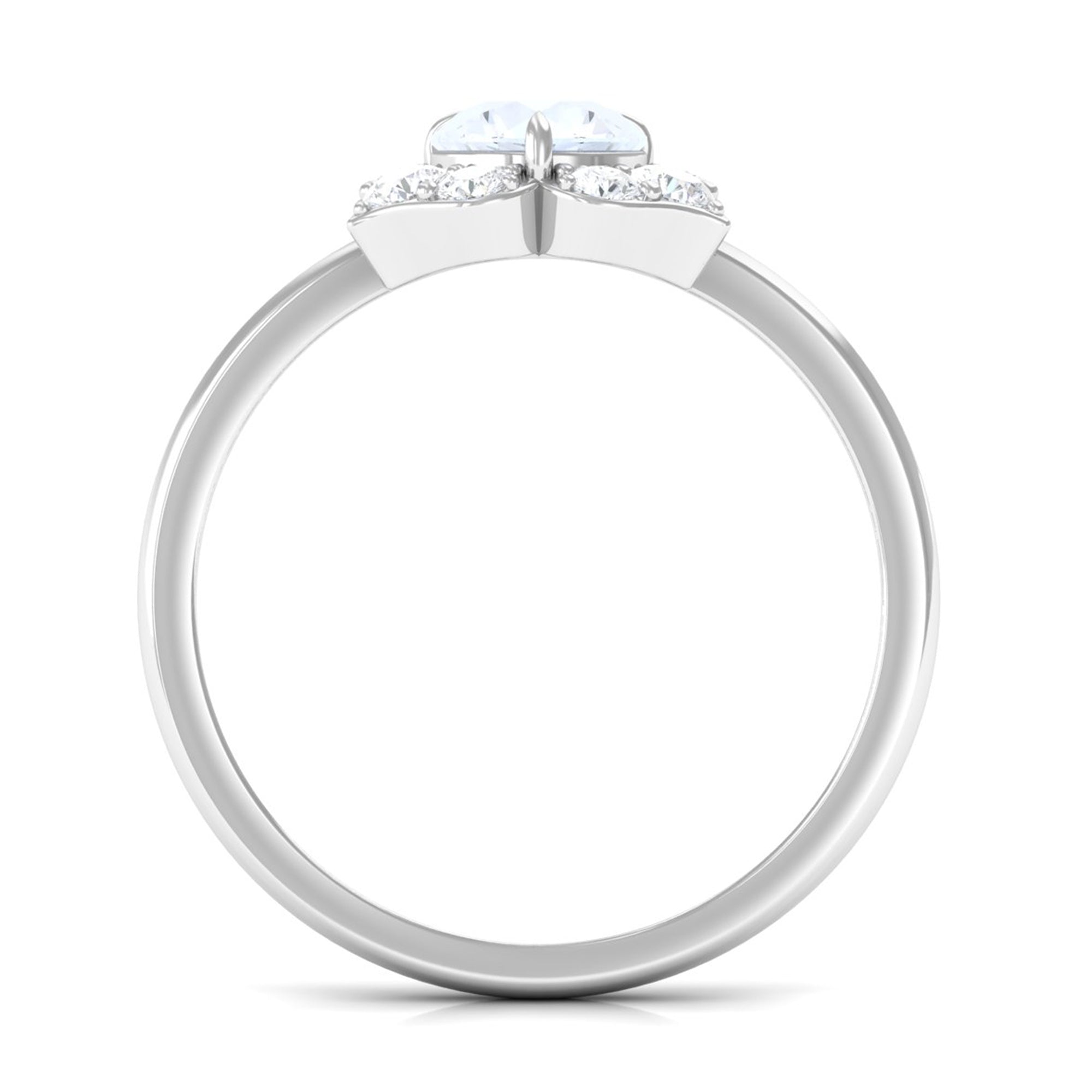 1.25 CT Moonstone and Diamond Floral Engagement Ring AAA - Rosec Jewels