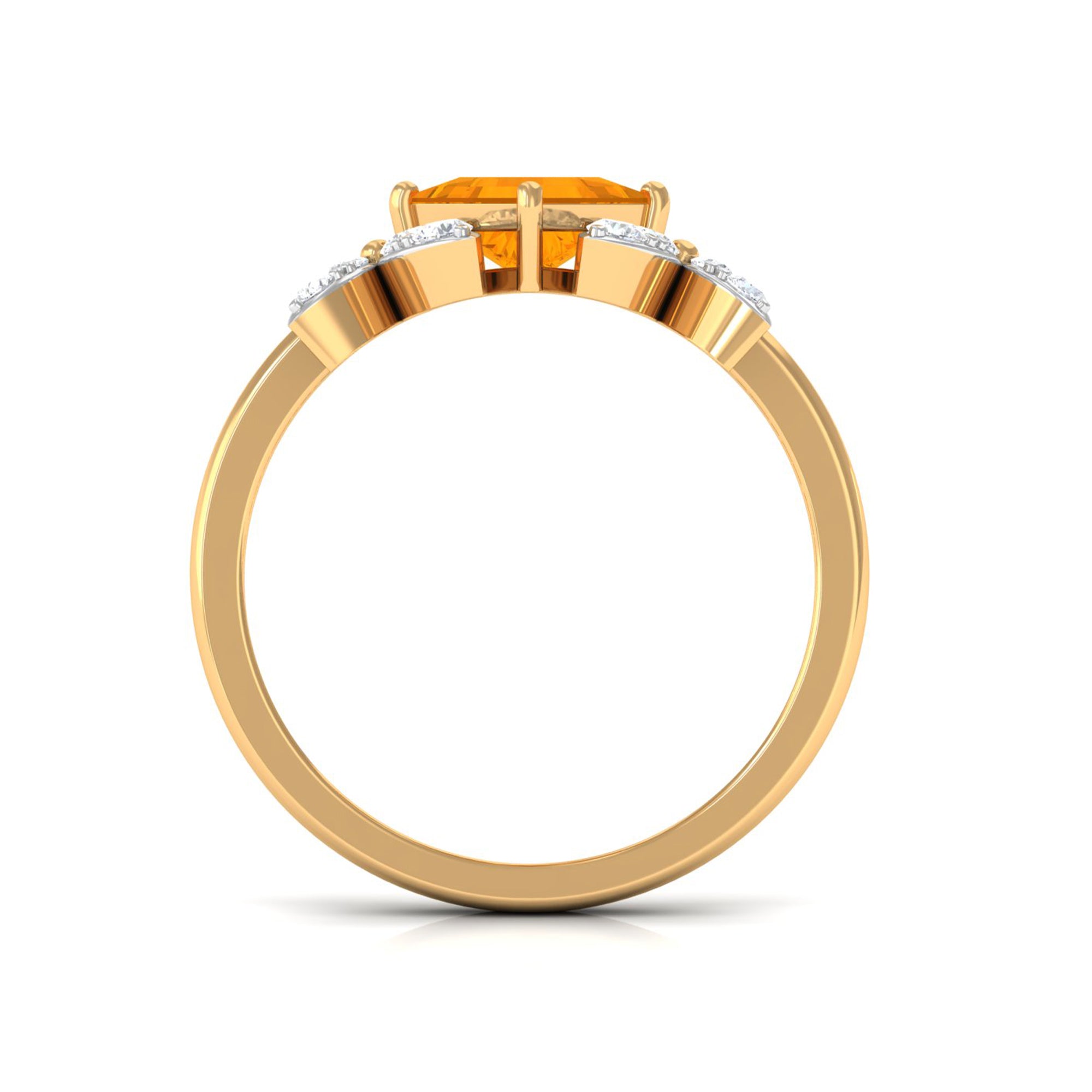 1.50 CT Princess Cut Fire Opal Flower Engagement Ring with Diamond AAA - Rosec Jewels