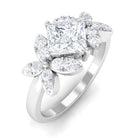 Zircon Floral Inspired Engagement Ring AAAA - Rosec Jewels