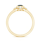 Rosec Jewels-London Blue Topaz Bezel Engagement Ring with Diamond Halo