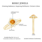 Natural Citrine Diamond Flower Engagement Ring with Certificate AAA - Rosec Jewels