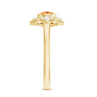 Natural Citrine Diamond Flower Engagement Ring with Certificate AAA - Rosec Jewels