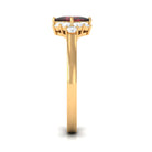 Real 6mm Garnet Princess Cut Engagement Ring with Diamond AAA - Rosec Jewels