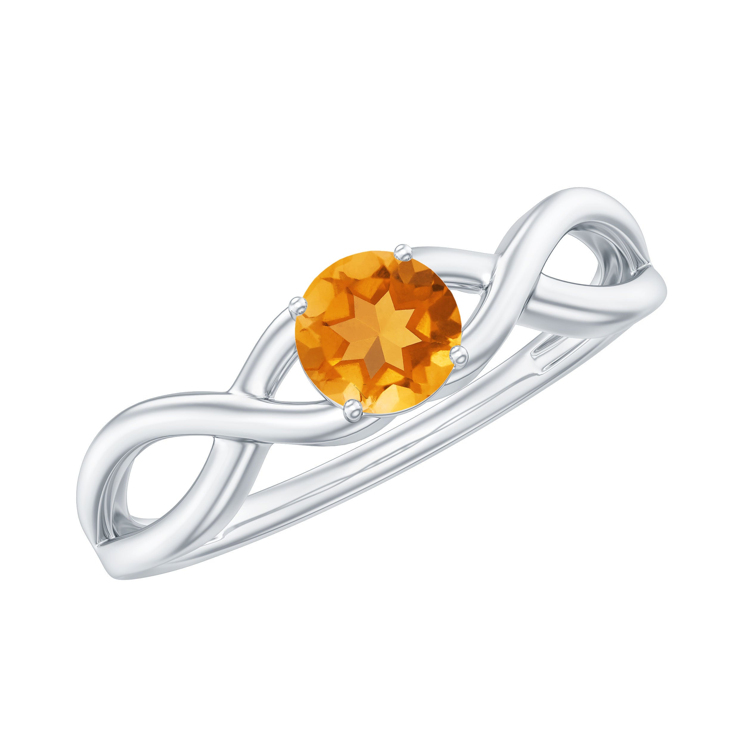 Certified Real Citrine Infinity Promise Ring with AAA - Rosec Jewels