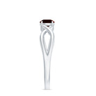 Genuine 8mm Garnet Solitaire Engagement Ring with Crossover Shank AAA - Rosec Jewels