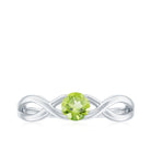 Rosec Jewels-Natural Half Carat Peridot Promise Ring with Crossover Shank
