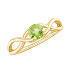 Rosec Jewels-Natural Half Carat Peridot Promise Ring with Crossover Shank