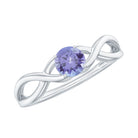 Rosec Jewels-Genuine Tanzanite Promise Ring with Crossover Shank