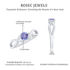 Rosec Jewels-Genuine Tanzanite Promise Ring with Crossover Shank