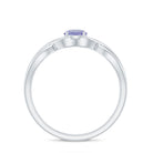 Rosec Jewels-Genuine Tanzanite Promise Ring with Crossover Shank