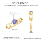 Rosec Jewels-Genuine Tanzanite Promise Ring with Crossover Shank