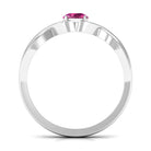 1/4 CT Real Pink Tourmaline Solitaire Ring with Crossover Shank AAA - Rosec Jewels