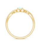 Natural Ethiopian Rainbow Opal Promise Ring with Crossover Shank AAA - Rosec Jewels