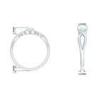 Round Moonstone Solitaire Promise Ring in Crossover Shank AAA - Rosec Jewels
