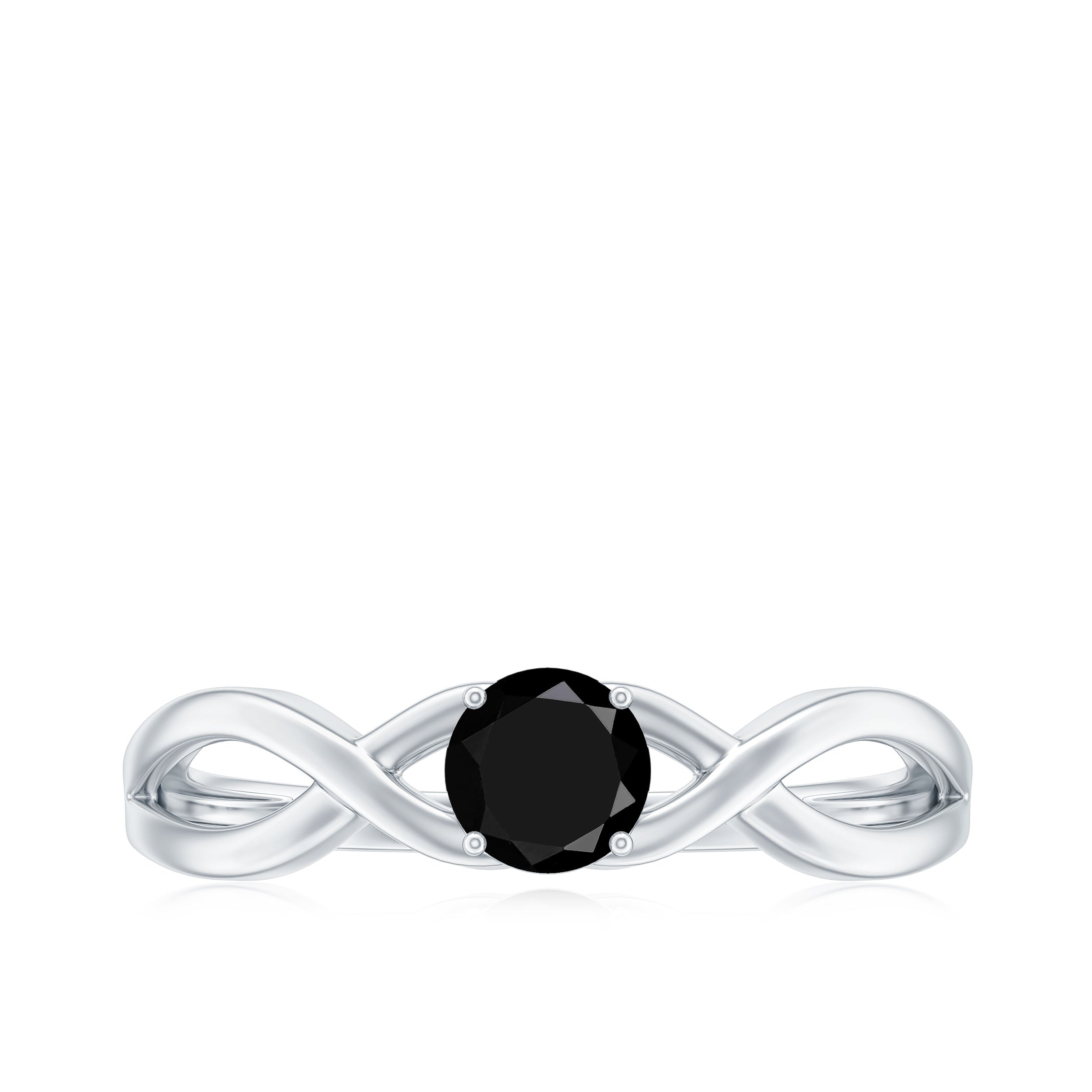 Rosec Jewels-Solitaire Black Onyx Infinity Promise Ring for Women