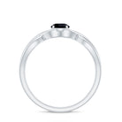 Rosec Jewels-Natural Black Spinel Proposal Ring with Crossover Shank