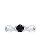 Rosec Jewels-Natural Black Spinel Proposal Ring with Crossover Shank