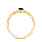 Rosec Jewels-Natural Black Spinel Proposal Ring with Crossover Shank