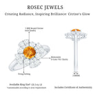 Vintage Looking Citrine Flower Engagement Ring with Certificate AAA - Rosec Jewels