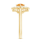 Vintage Looking Citrine Flower Engagement Ring with Certificate AAA - Rosec Jewels