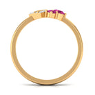 Pink Tourmaline Art Deco Engagement Ring with Diamond AAA - Rosec Jewels