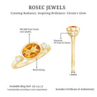 Natural 6X8mm Citrine Diamond Oval Engagement Ring in Bezel Set AAA - Rosec Jewels