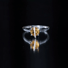 0.75 CT Designer Round Shape Citrine Ring with Diamond Stones AAA - Rosec Jewels