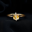 0.75 CT Designer Round Shape Citrine Ring with Diamond Stones AAA - Rosec Jewels